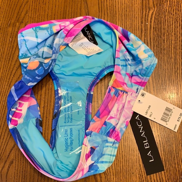 NWT $75 La Blanca Monarch Shirred Bikini Bottom - Picture 6 of 7
